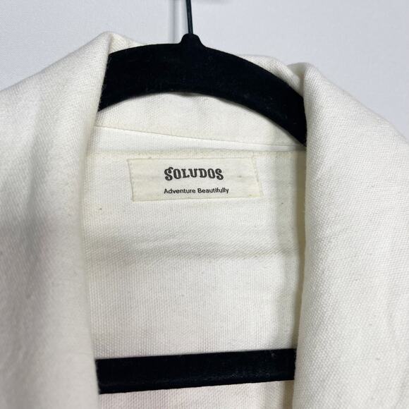 Soludos S White Rialto Tie Waist Jumpsuit Cotton Embroidered Zip Front Cropped - Picture 5 of 16